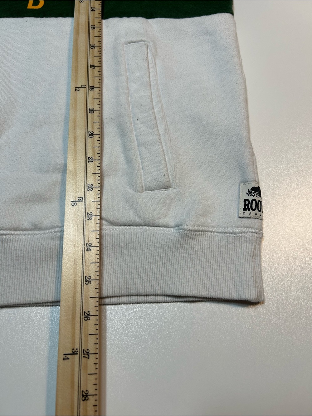 Roots Canada Retro Heritage Colorblock Quarter Zip Sweatshirt Green White M - Picture 7 of 9